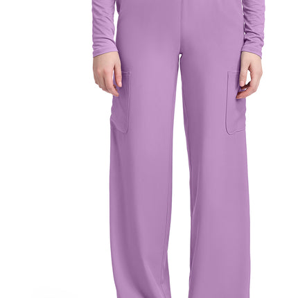 Med Couture Insight Women's 5-Pocket Ruched Wide Leg Pant MC011 - Lilac