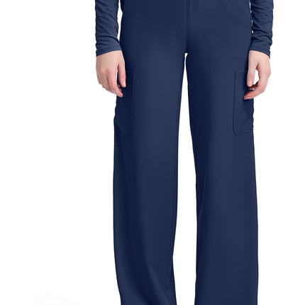 Med Couture Insight Women's 5-Pocket Ruched Wide Leg Pant MC011 - Navy