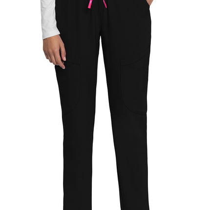 Med Couture Amp Mid Rise Drawstring Tapered Leg Pant MC101 - Black