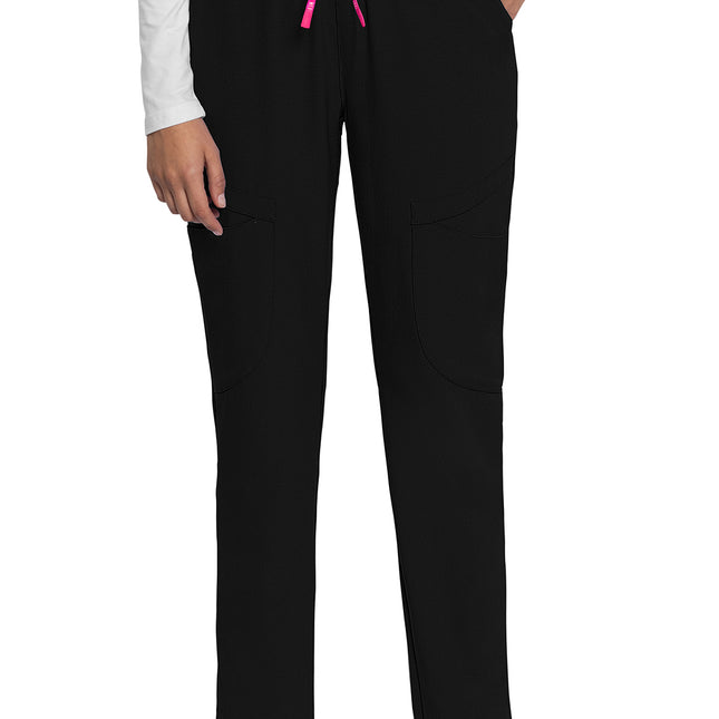 Med Couture Amp Mid Rise Drawstring Tapered Leg Pant MC101 - Black