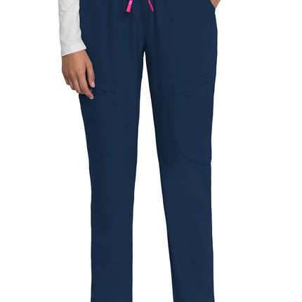Med Couture Amp Mid Rise Drawstring Tapered Leg Pant MC101 - Navy