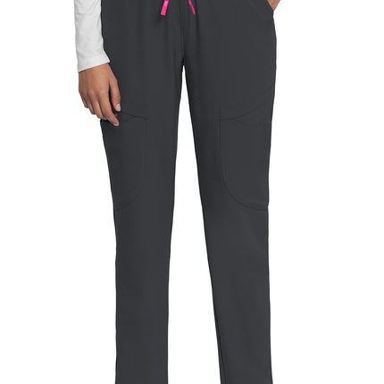 Med Couture Amp Mid Rise Drawstring Tapered Leg Pant MC101 - Pewter