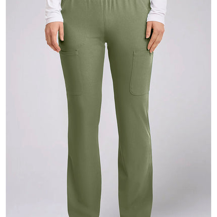 Med Couture Amp Women's High Rise 4-Pocket Flare Pant MC104 - Olive