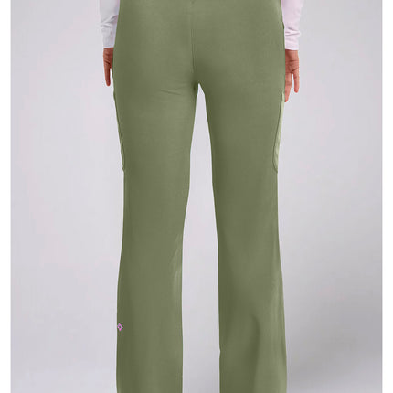 Med Couture Amp Women's High Rise 4-Pocket Flare Pant MC104 - Olive