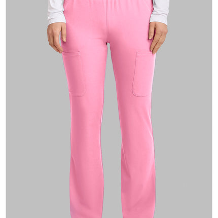 Med Couture Amp Women's High Rise 4-Pocket Flare Pant MC104 - Pixel Pink