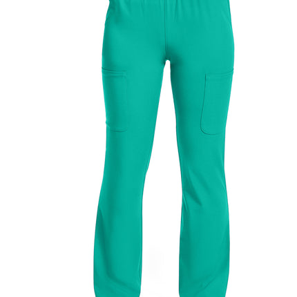 Med Couture Amp Women's High Rise 4-Pocket Flare Pant MC104 - Teal Tonic