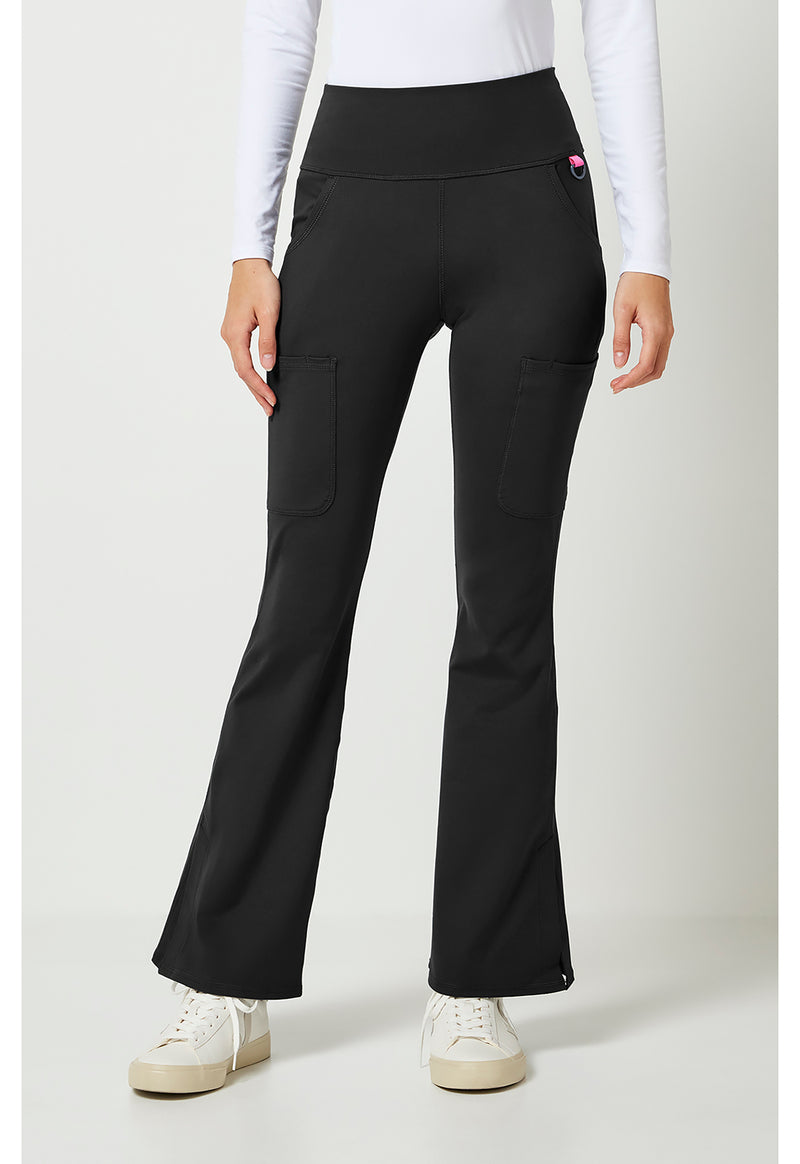 Med Couture Amp Knit Flare Leg Yoga Pant MC150 - Black