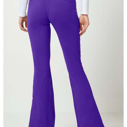 Med Couture Amp Knit Flare Leg Yoga Pant MC150 - Galactic Purple