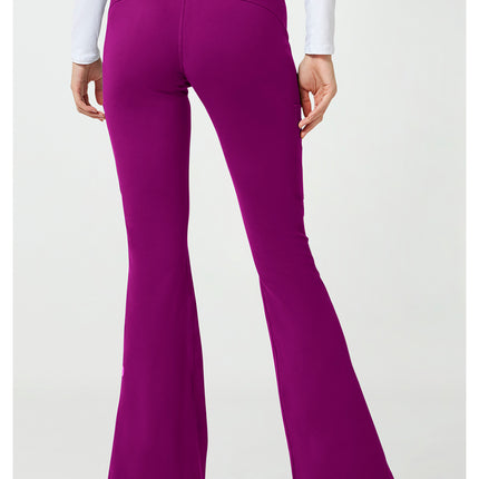 Med Couture Amp Knit Flare Leg Yoga Pant MC150 - Plum Royale
