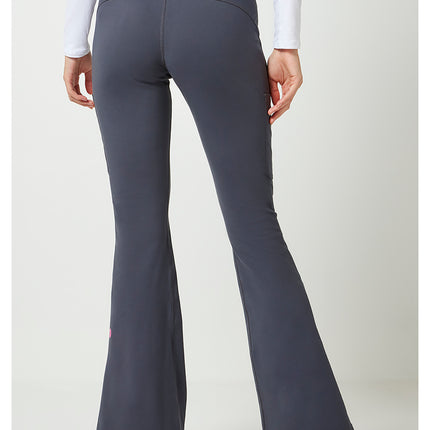 Med Couture Amp Knit Flare Leg Yoga Pant MC150 - Pewter