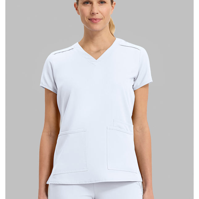 Med Couture Insight 3 Pocket Top MC2411W - White