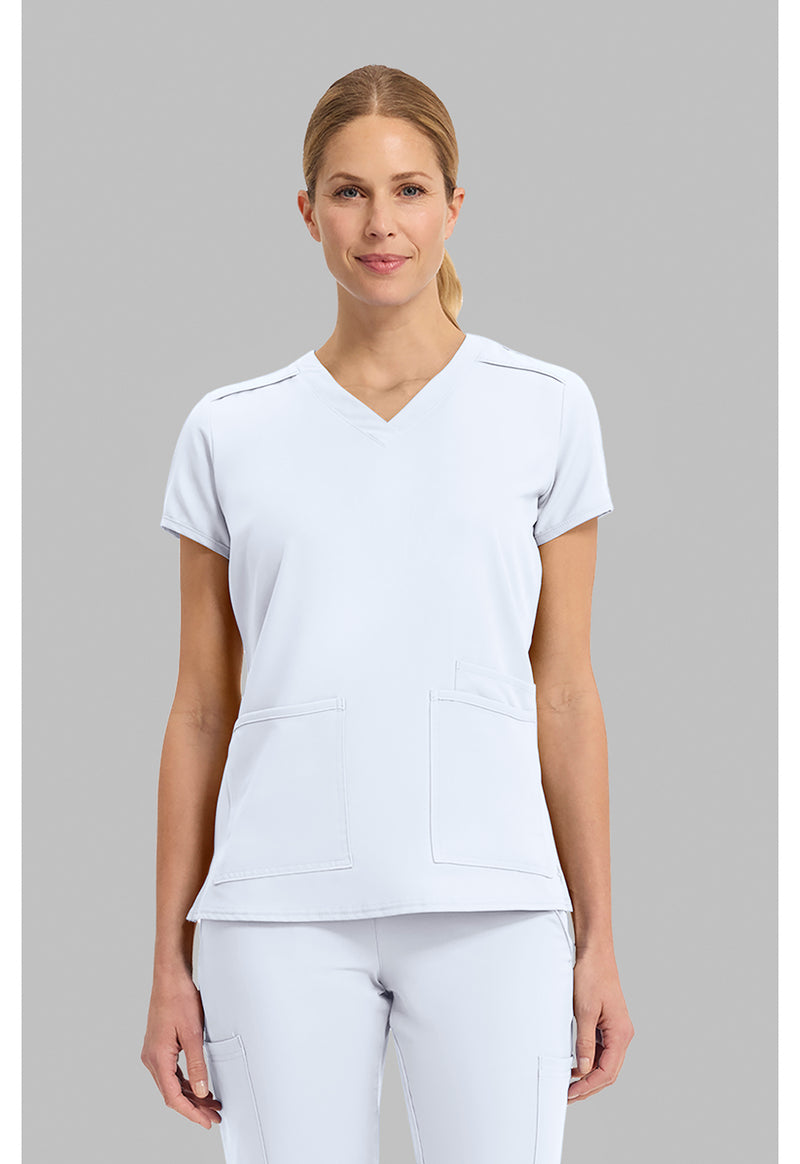 Med Couture Insight 3 Pocket Top MC2411W - White
