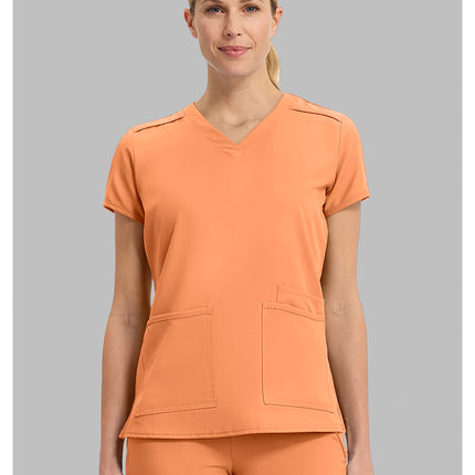 Med Couture Insight 3 Pocket Top MC2411 - Papa Don't Peach