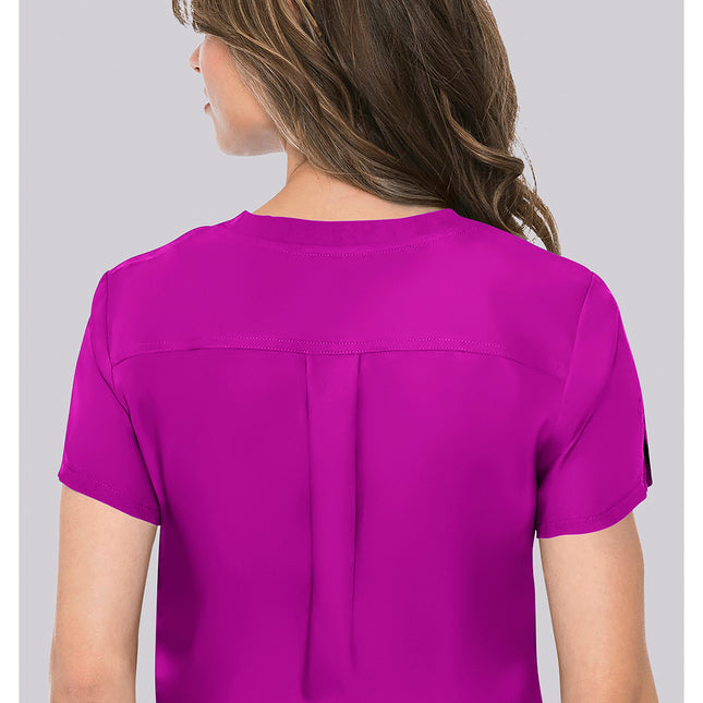 Med Couture Insight One Pocket Tuck-In Top MC2432 - Back to the Fuschia