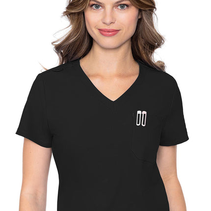Med Couture Insight One Pocket Tuck-In Top MC2432 - Black