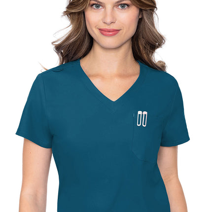 Med Couture Insight One Pocket Tuck-In Top MC2432 - Caribbean