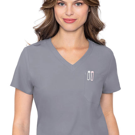 Med Couture Insight One Pocket Tuck-In Top MC2432 - Cloud