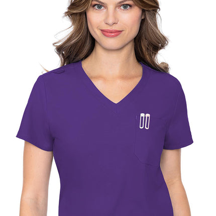 Med Couture Insight One Pocket Tuck-In Top MC2432 - Grape