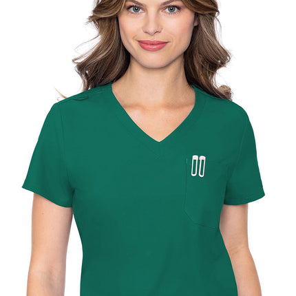 Med Couture Insight One Pocket Tuck-In Top MC2432 - Hunter Green