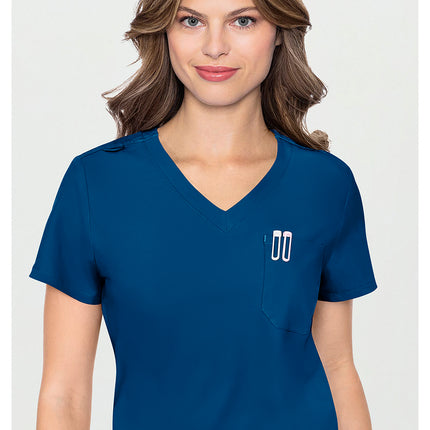 Med Couture Insight One Pocket Tuck-In Top MC2432 - Ocean Abyss