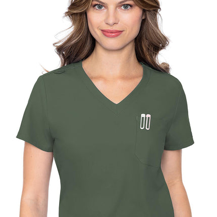 Med Couture Insight One Pocket Tuck-In Top MC2432 - Olive