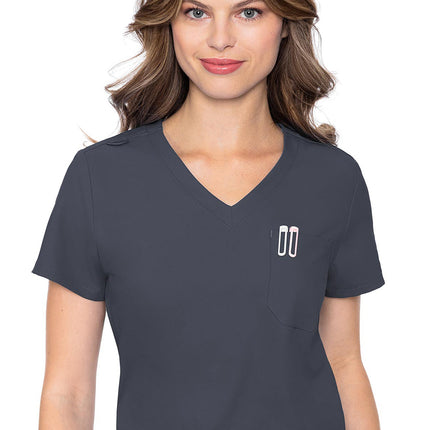Med Couture Insight One Pocket Tuck-In Top MC2432 - Pewter