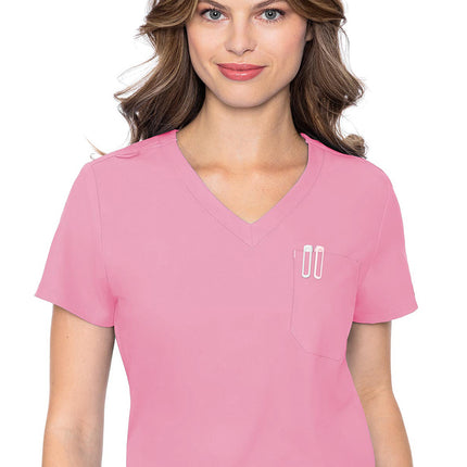 Med Couture Insight One Pocket Tuck-In Top MC2432 - Taffy Pink