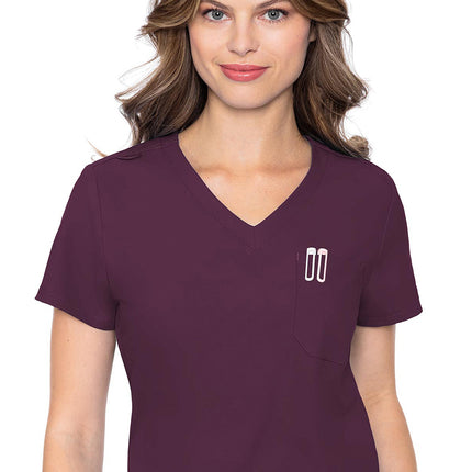 Med Couture Insight One Pocket Tuck-In Top MC2432 - Wine