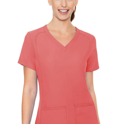 Med Couture Insight Side Pocket Top MC2468 - Coral