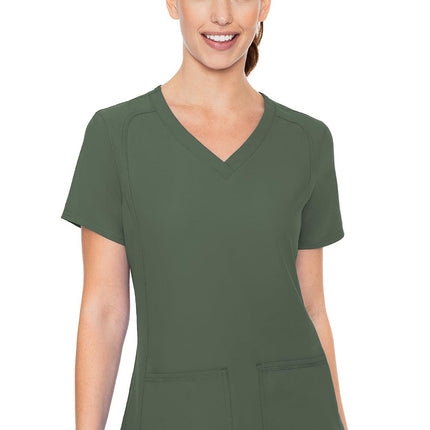 Med Couture Insight Side Pocket Top MC2468 - Olive