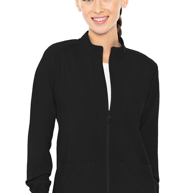 Med Couture Insight Zip Front Warm-Up With Shoulder Yokes MC2660 - Black