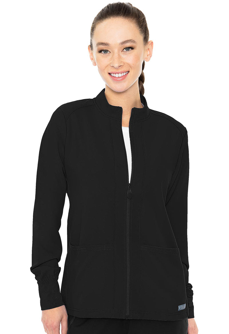 Med Couture Insight Zip Front Warm-Up With Shoulder Yokes MC2660 - Black