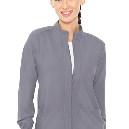 Med Couture Insight Zip Front Warm-Up With Shoulder Yokes MC2660 - Cloud