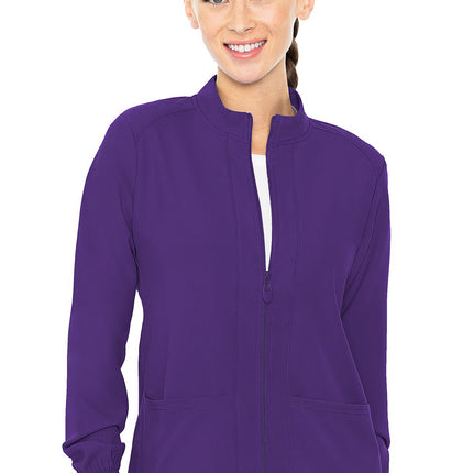 Med Couture Insight Zip Front Warm-Up With Shoulder Yokes MC2660 - Grape