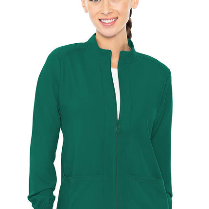 Med Couture Insight Zip Front Warm-Up With Shoulder Yokes MC2660 - Hunter Green