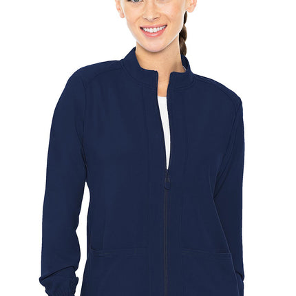 Med Couture Insight Zip Front Warm-Up With Shoulder Yokes MC2660 - Navy