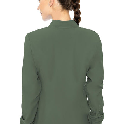 Med Couture Insight Zip Front Warm-Up With Shoulder Yokes MC2660 - Olive