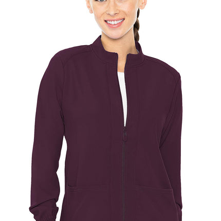 Med Couture Insight Zip Front Warm-Up With Shoulder Yokes MC2660 - Wine