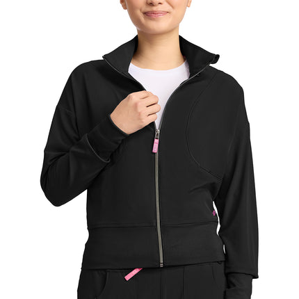 Med Couture Amp Women's Cropped Warm Up Jacket MC303 - Black