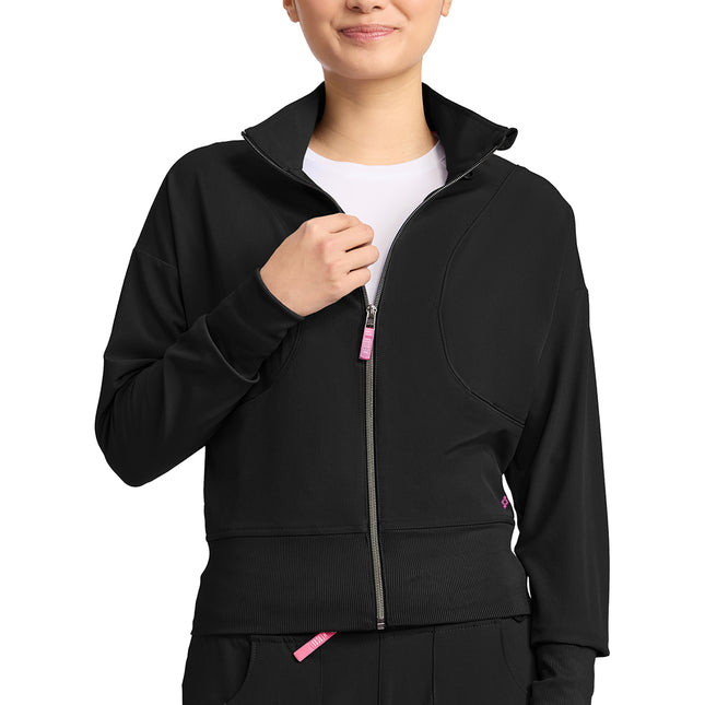 Med Couture Amp Women's Cropped Warm Up Jacket MC303 - Black