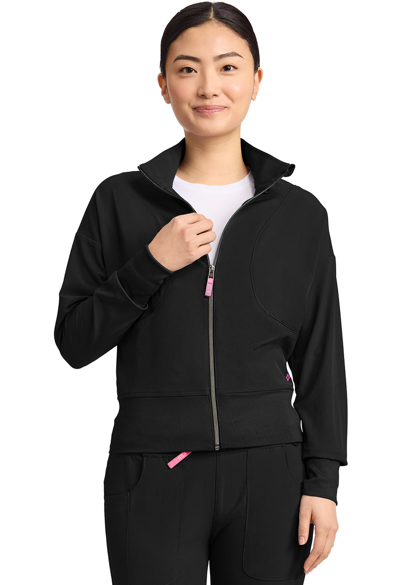 Med Couture Amp Women's Cropped Warm Up Jacket MC303 - Black