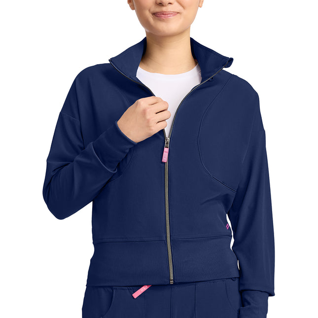 Med Couture Amp Women's Cropped Warm Up Jacket MC303 - Navy