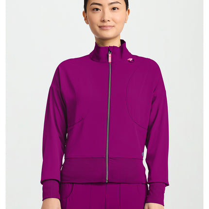 Med Couture Amp Women's Cropped Warm Up Jacket MC303 - Plum Royale