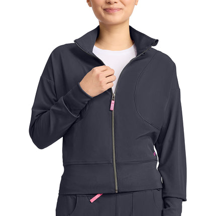 Med Couture Amp Women's Cropped Warm Up Jacket MC303 - Pewter