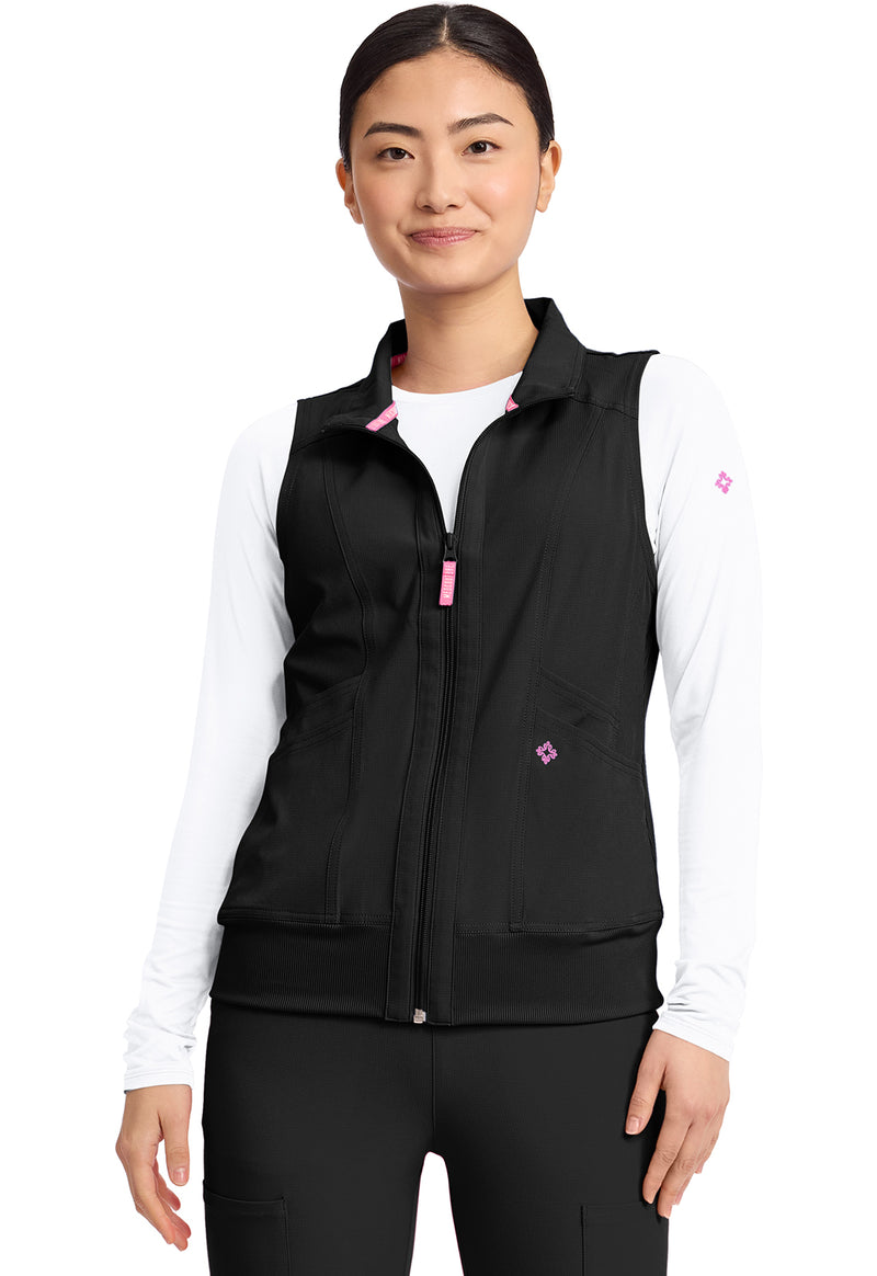 Med Couture Amp Women's 4-Pocket Zip Front Vest MC500 - Black
