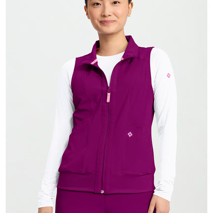 Med Couture Amp Women's 4-Pocket Zip Front Vest MC500 - Plum Royale