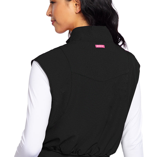 Med Couture Amp Zip Front Cropped Vest MC501 - Black