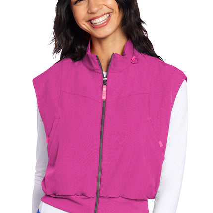 Med Couture Amp Zip Front Cropped Vest MC501 - Ultra Magenta