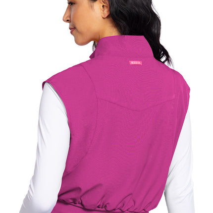 Med Couture Amp Zip Front Cropped Vest MC501 - Ultra Magenta