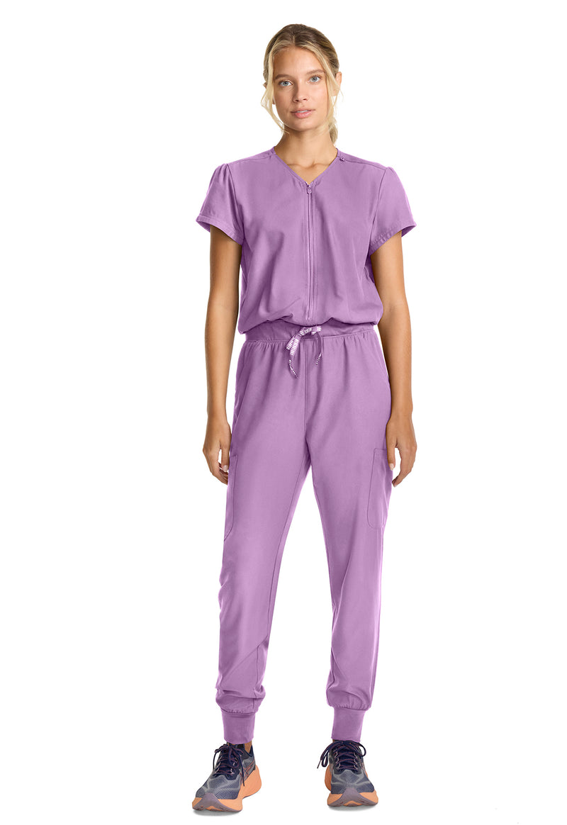 Med Couture Insight Women's Zip Front Jumpsuit MC510 - Lilac